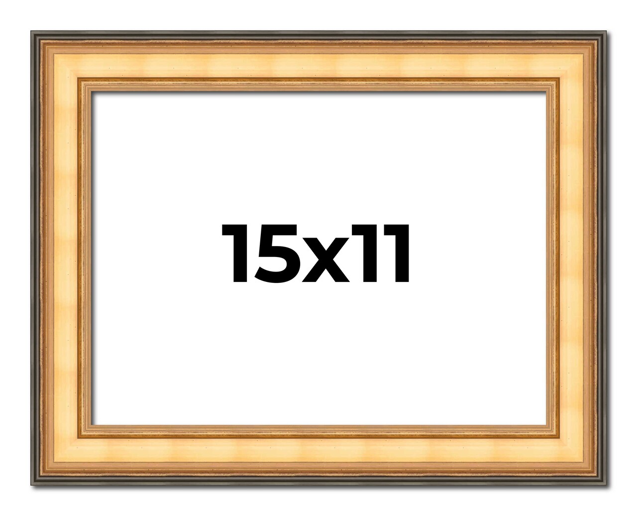 11x15 Traditional Picture Frame with UV-Resistant Acrylic & Acid Free Backing, Available in 3 Finishes - Black, Brown, Gold